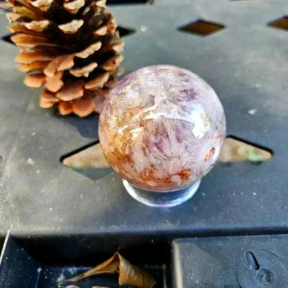 🔮 Dream Amethyst Natural Crystal Sphere Stone With Druzy